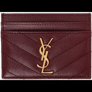 YSL burgundy card holder
